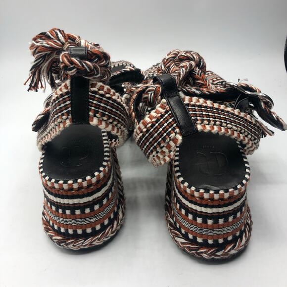 Free People x Amambaih Beatriz High Platform Wrap Sandals Cognac US 8/EU 38 NEW - Picture 7 of 9